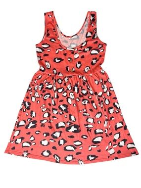 Women’s coral leopard print tank dress Women’s size small | ab8